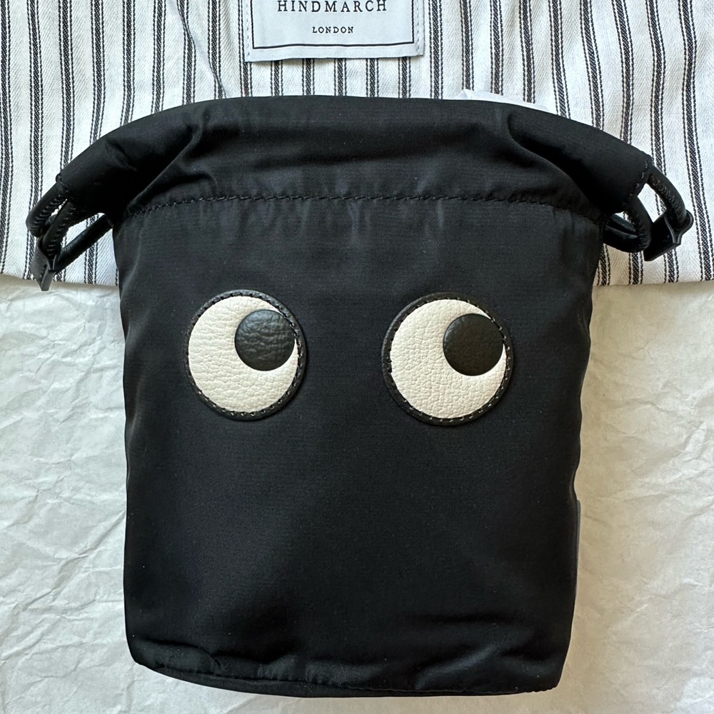 Anya Hindmarch Eyes drawstring pouch in black